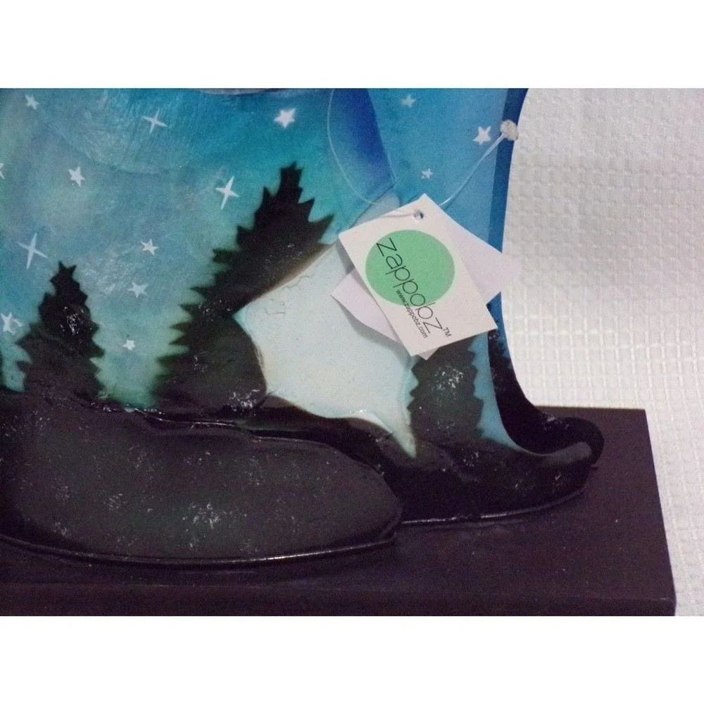 Zappobz Decor Tin Howling Wolf Electric Accent Lamp 15